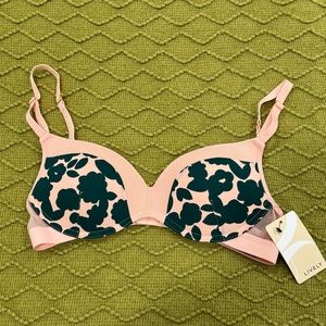 Lively | Tshirt bra | Retro Blooms Pink and Green | 34B